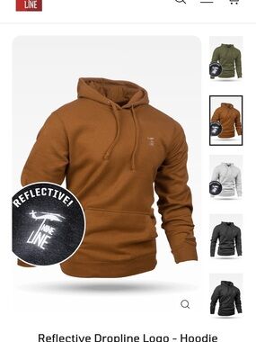 Nine Line Reflective Dropline Hoodie - Brown